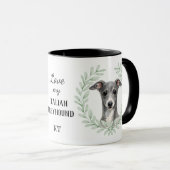 Eucalyptus Wreath Italian Greyhound Monogram マグカップ (正面右)