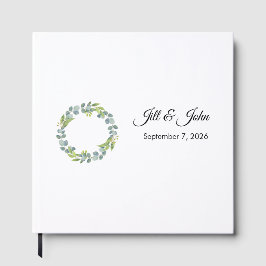 Eucalyptus Wreath Landscape Wedding Guest Book ゲストブック