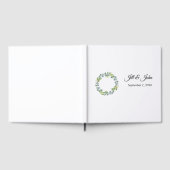 Eucalyptus Wreath Landscape Wedding Guest Book ゲストブック (全面)