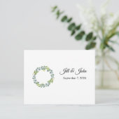 Eucalyptus Wreath Landscape Wedding Guest Book ポストカード (スタンド正面)