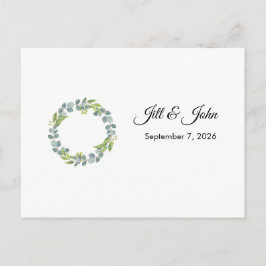 Eucalyptus Wreath Landscape Wedding Guest Book ポストカード