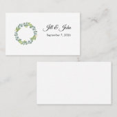 Eucalyptus Wreath Landscape Wedding Guest Book 名刺 (正面/裏面)