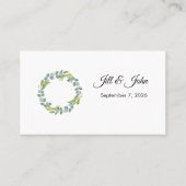 Eucalyptus Wreath Landscape Wedding Guest Book 名刺 (正面)