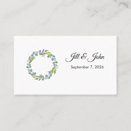 Eucalyptus Wreath Landscape Wedding Guest Book 名刺