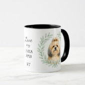 Eucalyptus Wreath Lhasa Apso Monogram マグカップ (正面右)