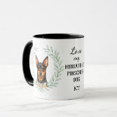 Eucalyptus Wreath Miniature Pinscher Monogram マグカップ (正面左)