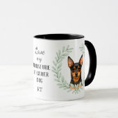 Eucalyptus Wreath Miniature Pinscher Monogram マグカップ (正面右)