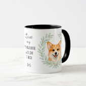 Eucalyptus Wreath Pembroke Welsh Corgi Monogram マグカップ (正面右)