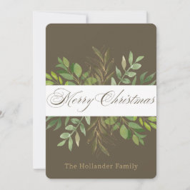 Eucalyptus Wreath Photo Christmas Card シーズンカード