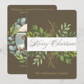 Eucalyptus Wreath Photo Christmas Card シーズンカード (正面/裏面)