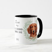 Eucalyptus Wreath Red Dachshund Hound Dog Monogram マグカップ (正面右)