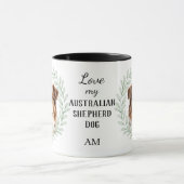 Eucalyptus Wreath Red Merle Aussie Monogram マグカップ (中央)