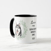 Eucalyptus Wreath Siberian Husky Dog Monogram マグカップ (正面左)