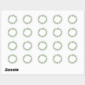 Eucalyptus Wreath Wedding Envelope Seals-Set Of 20 ラウンドシール (シート)