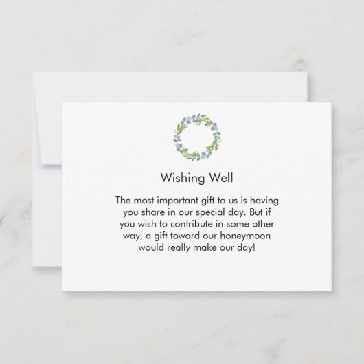 Eucalyptus Wreath Wedding Honeymoon Fund Card (正面)