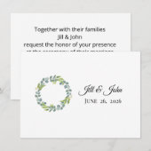 Eucalyptus Wreath Wedding Invitation Stationery ノートカード (正面/裏面)