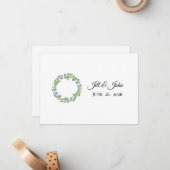Eucalyptus Wreath Wedding Invitation Stationery ノートカード (正面/裏面インサイチュ)