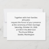 Eucalyptus Wreath Wedding Invitation Stationery ノートカード (裏面)