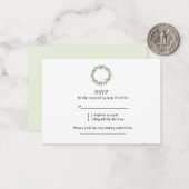 Eucalyptus Wreath Wedding RSVP  ノートカード (正面/裏面インサイチュ)