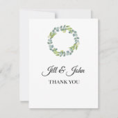 Eucalyptus Wreath Wedding Thank You Card (正面)