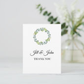 Eucalyptus Wreath Wedding Thank You Card (スタンド正面)