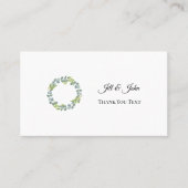 Eucalyptus Wreath Wedding Thank You Card 名刺 (正面)