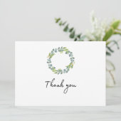 Eucalyptus Wreath Wedding Thank You Folded Card サンキューカード (スタンド正面)