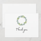 Eucalyptus Wreath Wedding Thank You Folded Card サンキューカード (正面/裏面)