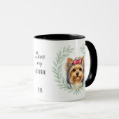Eucalyptus Wreath Yorkshire Terrier Dog Monogram マグカップ (正面右)