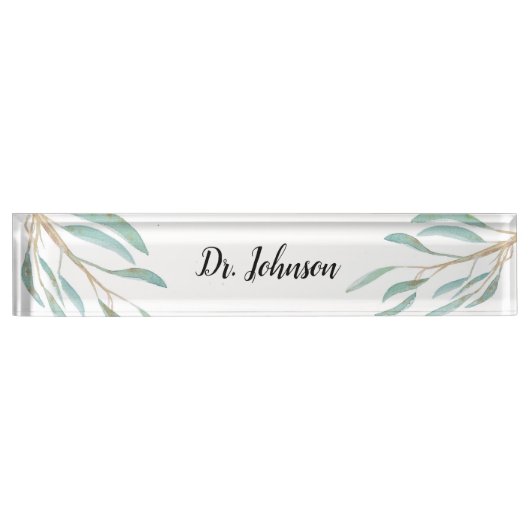 Eucalytpusのオーストラリアの天然葉 デスクネームプレート (正面)