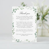 Eucalytus After Funeral Memorial Sympathy  サンキューカード (スタンド正面)