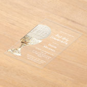 Eucharist design First Holy Communion アクリル招待状 (レイダウン)