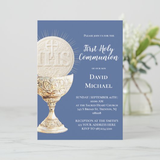 Eucharist design First Holy Communion 招待状 (スタンド正面)