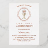 Eucharist First Holy Communion rose gold 箔招待状 (正面)