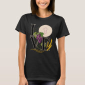 Eucharist LOVE Typography Host Wheat Grapes Tシャツ (正面)