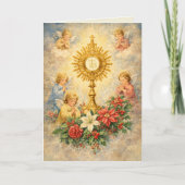 Eucharistic Christmas Nativity with Angels シーズンカード (正面)