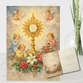 Eucharistic Christmas Nativity with Angels シーズンカード