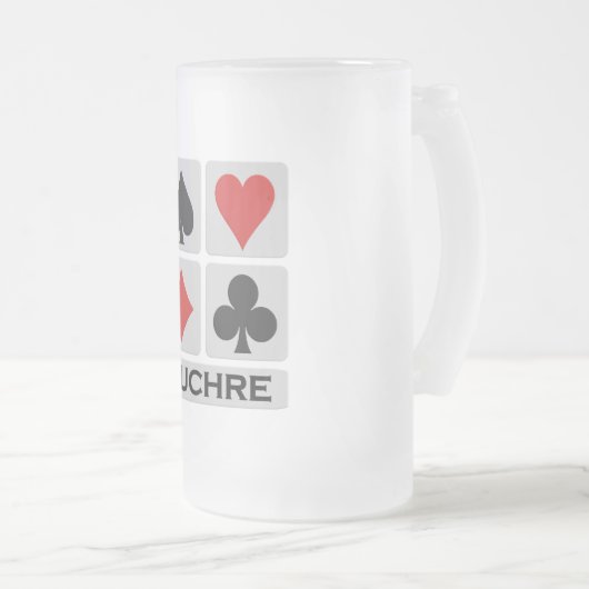 Euchreのマグ-スタイル及び色を選んで下さい フロストグラスビールジョッキ (正面右)