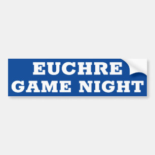 EUCHRE GAME NIGHT許可されたサイン/シール バンパーステッカー