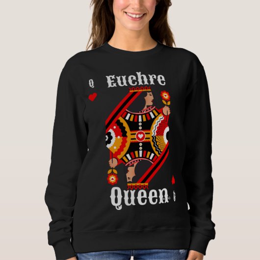 Euchre Queen Euchre Card Game スウェットシャツ (正面)