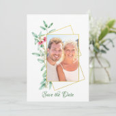 Euclalyutusエレガント Geometric Photo日付を保存 招待状 (スタンド正面)