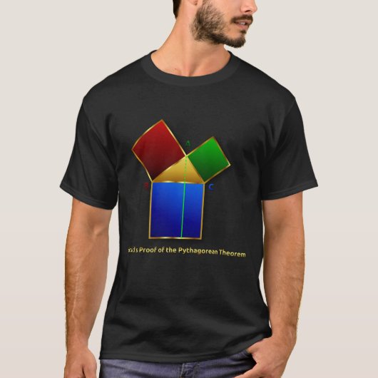 Euclidのピタゴラスの定理の証拠 Tシャツ (正面)