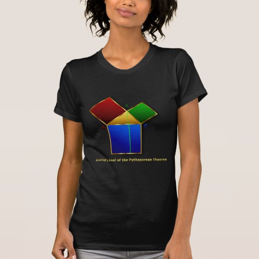 Euclidのピタゴラスの定理の証拠 Tシャツ (正面)