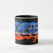 Eugen Vorname Name Graffiti blue orange Tasse マグカップ (中央)