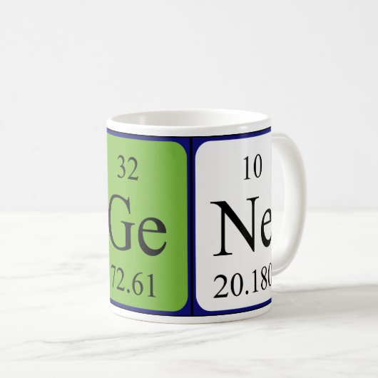 Eugeneの周期表の名前のマグ コーヒーマグカップ (正面右)