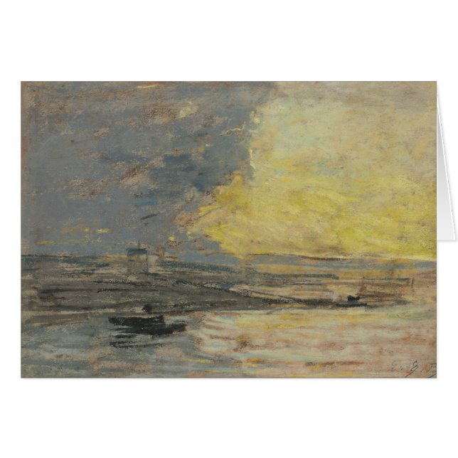 Eugene Boudin – 海辺、Port of Honfleur (正面横)