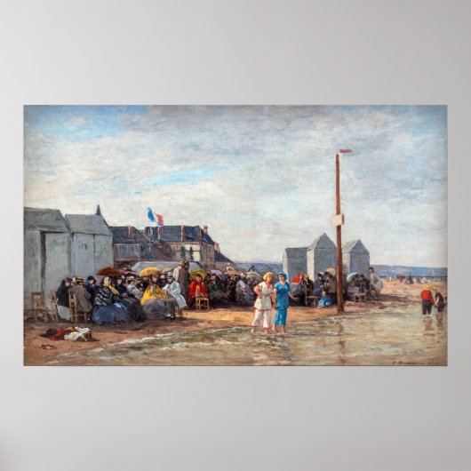 Eugene Boudin - Trouvilleでの入浴時間 ポスター (正面)