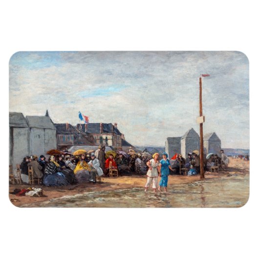 Eugene Boudin - Trouvilleでの入浴時間 マグネット (横)