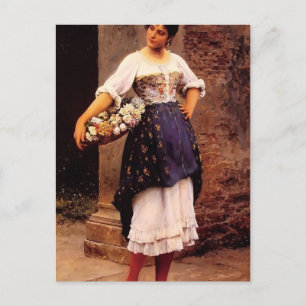 Eugene de Blaas – ヴェネツィアの花の販売者 ポストカード