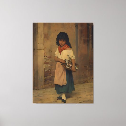 Eugene de Blaas 1871 ヴェネツィアの魚売り娘 | M キャンバスプリント (正面)